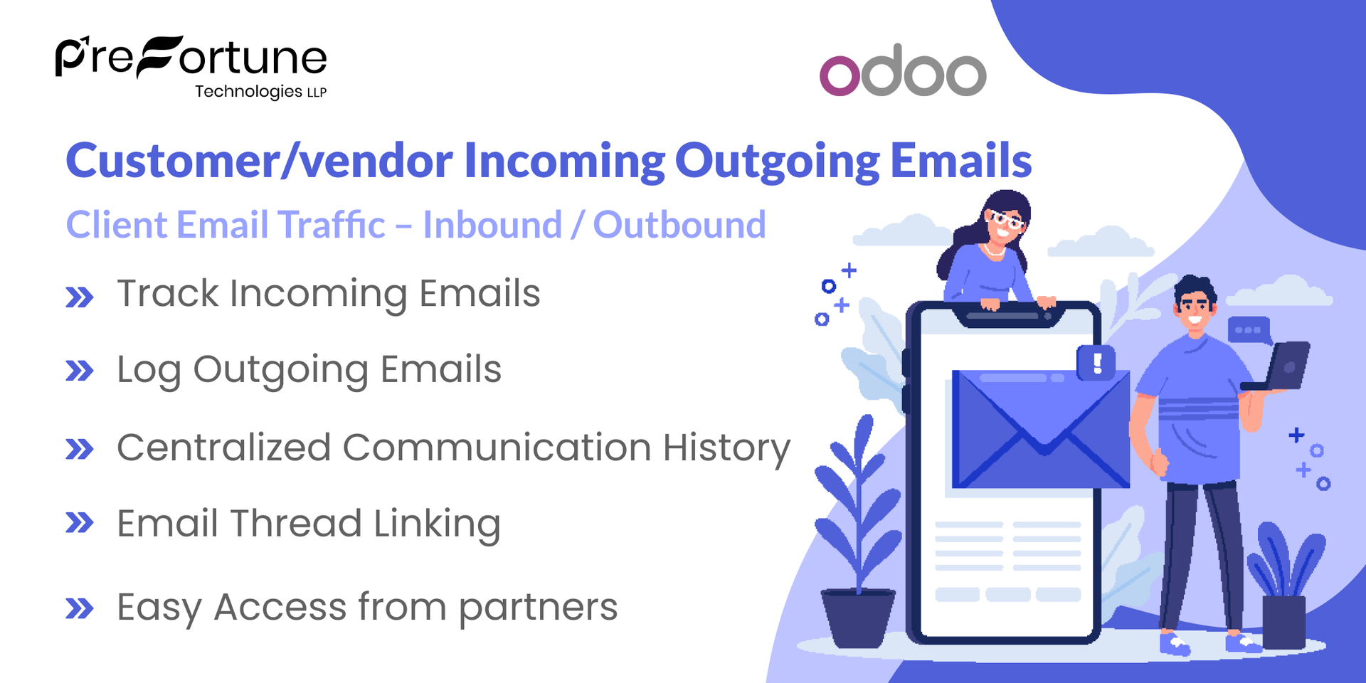 Customer/vendor Incoming Outgoing Emails in Odoo