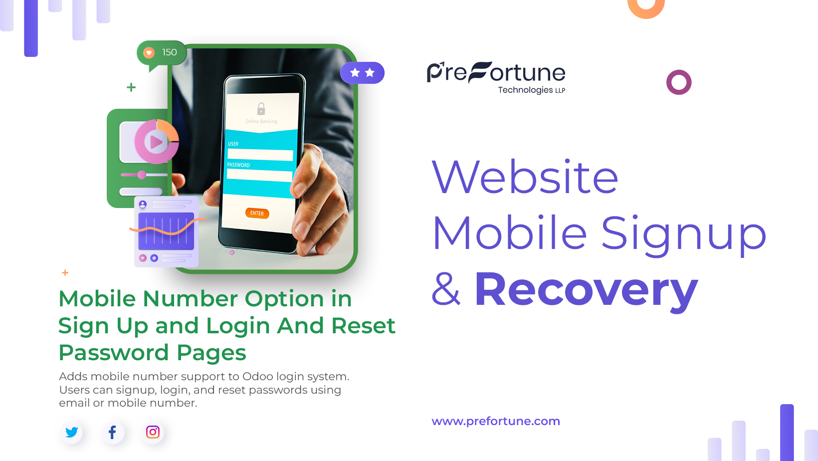 Mobile Number Option in Sign Up and Login And Reset Password Pages