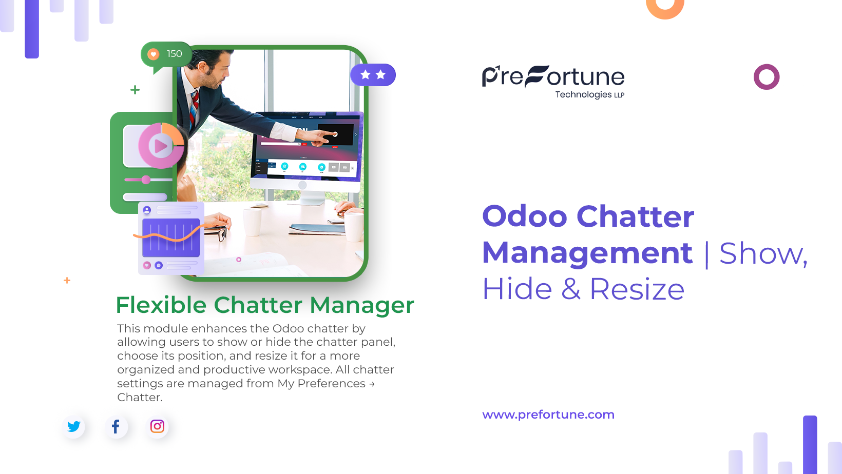 Odoo Chatter Management | Show, Hide & Resize